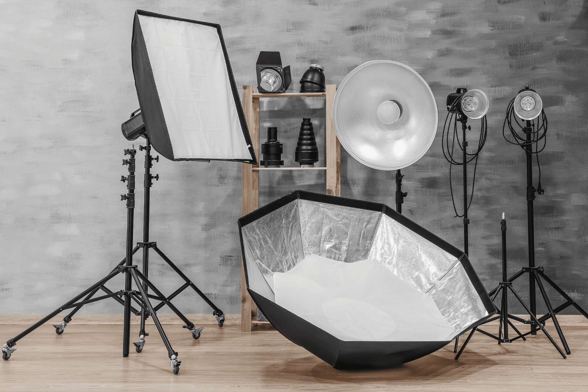 Photography studio lighting setup
