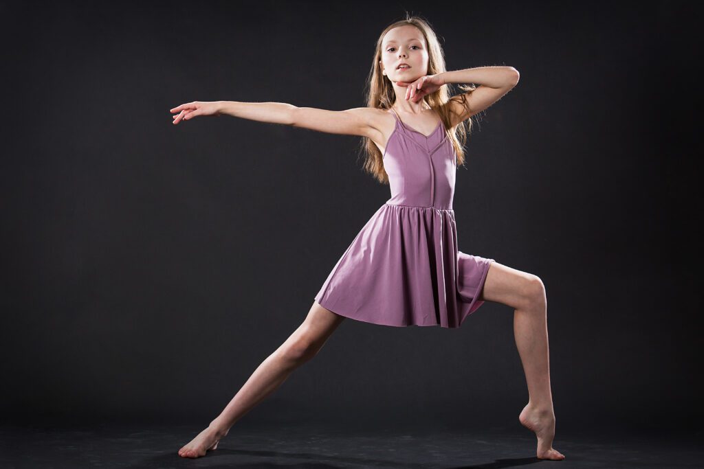 Young ballet dancer poses for dance photography