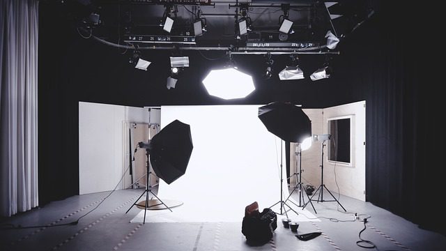 Studio lighting setup for portrait photography.