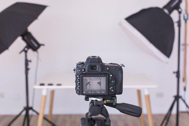 Studio lighting setup for portrait photography.