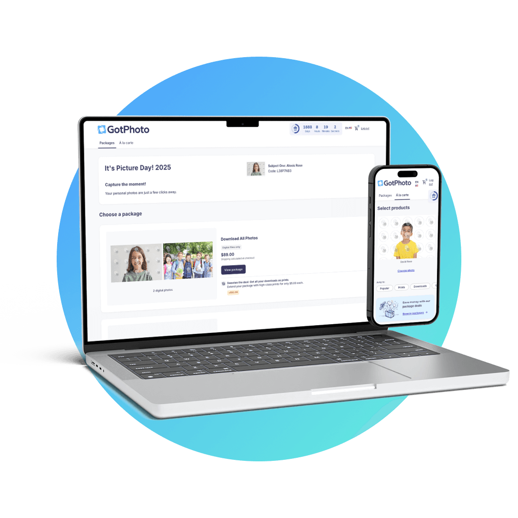 GotPhoto online shop 2025 edition shown optimized on mobile and laptop